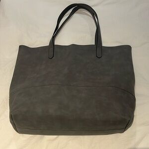 Grey leather bag